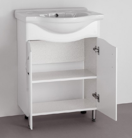 тумба под раковину style line эко волна лс-00000100 9 байкал 60 белый глянец