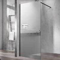 Душевая перегородка Vincea Walk-In 100 VSW-1H100MRB профиль черный, стекло зеркальное