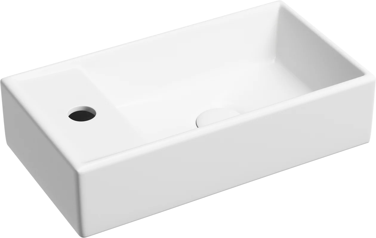 Раковина Ceramicanova Element CN6051RMW подвесная, чаша справа, 41.7х21.7 см, белая матовая