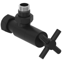 Вентиль запорный угловой Сунержа 31-1408-1234 3/4"x1/2" г/ш, черный матовый