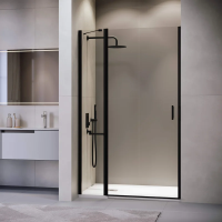 Душевая дверь в нишу RGW Leipzig LE-004-B 1300х1950 профиль черный, стекло прозрачное