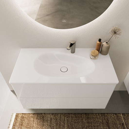 раковина villeroy & boch antao 4a76a2r1 встраиваемая, 100х50 см, альпийский белый с покрытием ceramicplus