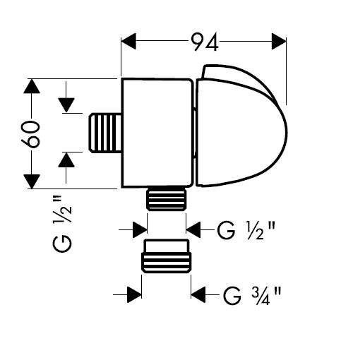 шланговое подключение hansgrohe fixfit stop 27452000