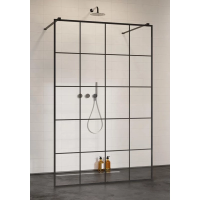 Неподвижная перегородка Radaway Modo×I Black Factory 120 388324-54-57 прозрачное