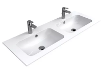 Раковина в ванную накладная/полувстраиваемая 121 см CeramaLux 121 см YJ809-120 белая, двойная