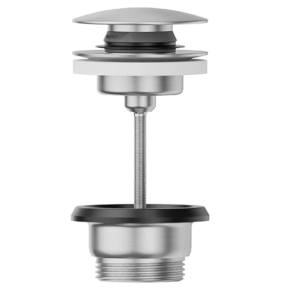 Донный клапан Newform X-STEEL 316 24686.50.050 для раковины, без перелива, монтажный размер: 15-67 мм INOX