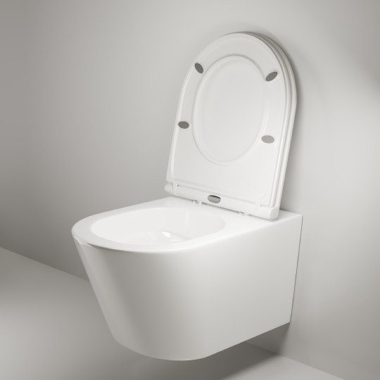 унитаз ceramicanova trend rimless 111010 s подвесной, с сиденьем микролифт, белая