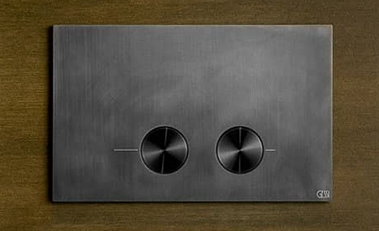 клавиша для инсталляции gessi technical accessories 54617#707 для унитаза, двойная, для бачков tece, black metal brushed pvd