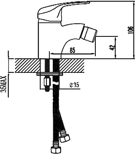 смеситель для биде dorff f8683100