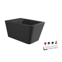 Биде Alice Hide Square 31220108SET подвесное, с креплением, черное матовое