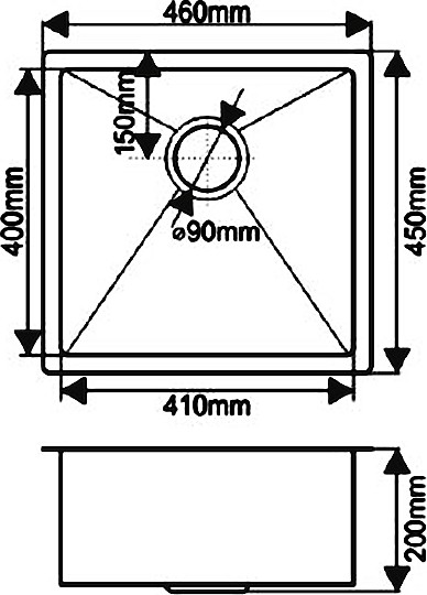 кухонная мойка melana d4645h сатин