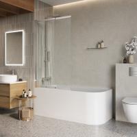 Шторка на ванну BelBagno Luce 80 LUCE-VF-11-80/145-C-Cr профиль Хром стекло прозрачное
