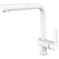Смеситель Paffoni Ringo RIN185BO для кухни, выдвижной излив, белый матовый