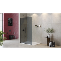 Душевая перегородка Cezares Liberta 120 LIBERTA-L-1-TB-120-GR-NERO профиль Черный матовый стекло серое