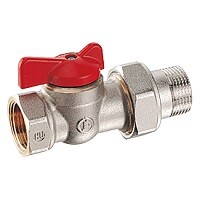 Кран шаровой с наружной и внутренней резьбой 1/2", ручка-бабочка
