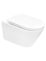 Унитаз Azario Nove AZ-9312T подвесной, безободковый, с сиденьем микролифт, слив "Торнадо", 53х36х36.5 см, белый