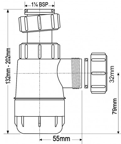 сифон для раковины 1 1/4"-32 mcalpine mrw2-nw