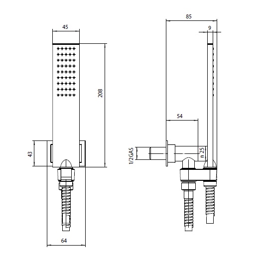 душевой гарнитур bossini flat one c13011c.073 черный матовый