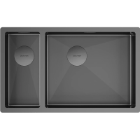 Кухонная мойка Paulmark Next PM226944-GMR 69x44 см, вороненая сталь