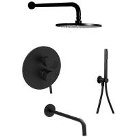 Душевой комплект Paffoni Light KITLIG019NO141 22.5 см, черный матовый