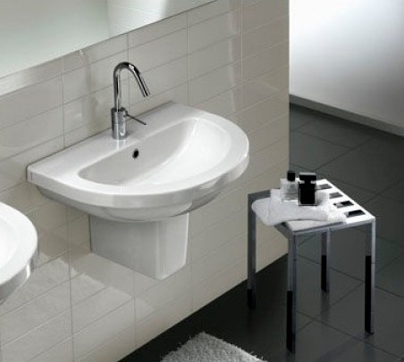 раковина hatria erika pro yxje01 подвесная, 1 отв. под смеситель, белая