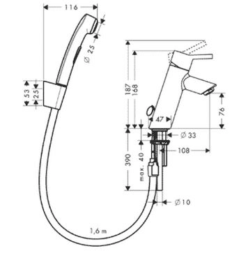 смеситель для биде hansgrohe talis s2 
 32140000 хром