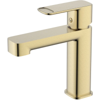 Смеситель для раковины AQUAme Parma AQM6610BG без донного клапана, золотой матовый