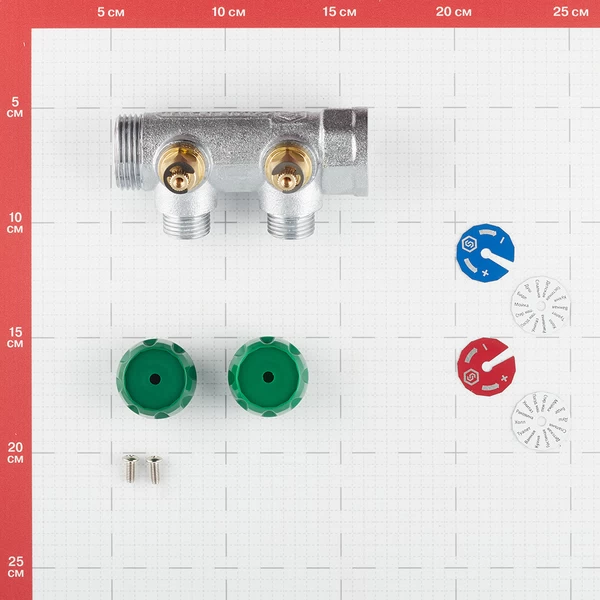 коллектор stout 1 вр(г) х 2 выхода 1/2 нр(ш) х 1 нр(ш) регулирующий (smb-6850-011202)