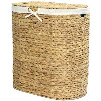 Корзина для белья WasserKRAFT Dill WB-610-L с крышкой Cветло-коричневая