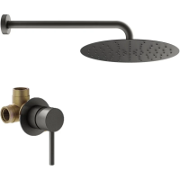 Душевой комплект Plumberia Selection IXO KITXO01GR 250 мм, со смесителем, графит