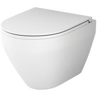 Унитаз AM.PM Spirit V2.0 C701700MWSC подвесной, безободковый, с сиденьем микролифт, белый матовый Унитаз AM.PM Spirit V2.0 C701700MWSC подвесной, безободковый, с сиденьем микролифт, белый матовый