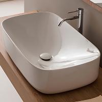 Раковина Scarabeo Moon 5502 накладная, без перелива, 72x42 см, белая