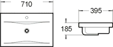 раковина 71x39,5 см santiline sl-2101 (70)