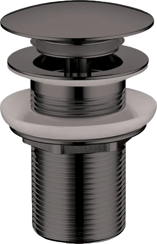 Донный клапан Boheme 612-SGM для раковины, без перелива, клик клак, оружейная сталь глянцевая