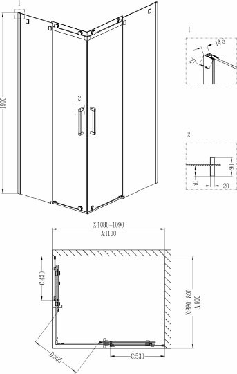 душевой уголок grossman cosmo gr-1110r