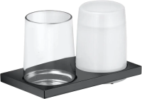 Держатель с Дозатор для мылаом и стаканом Keuco Edition 11 11153 139000 черный хром