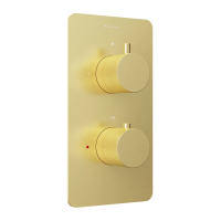 Смеситель Aqueduto Aceno ACE0250 для ванны, термостат, встраиваемый, на 2 потребителя, шлифованное золото