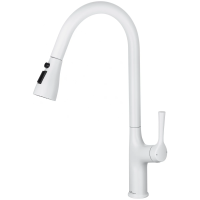 Смеситель для кухни с выдвижным изливом WONZON & WOGHAND, Белый матовый (WW-AE54123-MW)