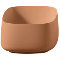 Раковина ArtCeram Cognac Quadro COL006 13 00 накладная, без отв., без перелива, на столешницу, Saniglaze, 43x43xh22.5 см, arancio cammeo (оранжевый камео)