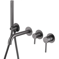 Смеситель для ванны Abber Wasser Kreis AF8130NG встраиваемый, с душевым гарнитуром, никель