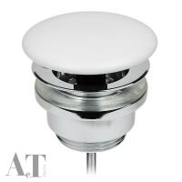 Донный кпапан для раковины AeT A038VX101 Clic-Clack, керамики белый матовый.