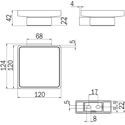 Мыльница Inda Indissima A88110NE21 черная матовая
