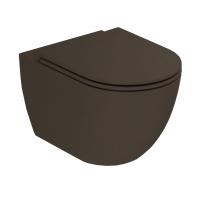 Azzurra Azzurra Comoda Унитаз подвесной безободковый 51,5x36 см, c креплением, Easy Clean, 3L Water Saving, цвет: Cacao