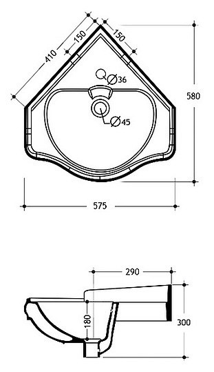 раковина подвесная 41 см migliore bella ml.bll-25.058.bi
