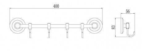 Планка с крючками Savol 71 S-007174
