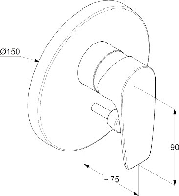 смеситель для ванны с душем kludi pure&solid 344190575