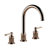 Смеситель Gessi Venti20 65015#030 для раковины, на 3 отв., высота излива 16.8 см, с донным клапаном, цвет Copper PVD