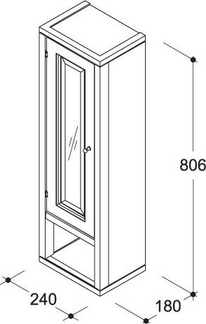 шкаф подвесной caprigo альбион 240 bianco light vintage l