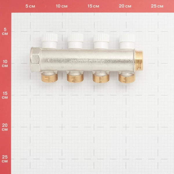 коллектор stout 1 вр(г) х 4 выхода 3/4 нр(ш) ек х 1 нр(ш) регулируемый (smb 6851 013404)