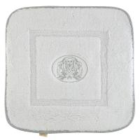 Коврик Migliore Complementi 31926 для ванной комнаты, 60х60 см., цвет белый, вышивка логотип MIGLIORE, окантовка серебро